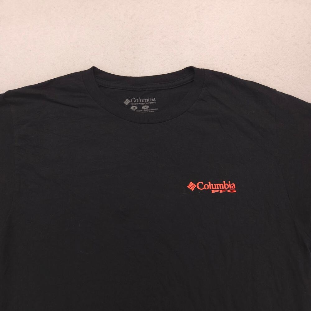 Columbia Short Sleeve Crew Neck Graphic T Shirt Mens Size Medium M Black 16253